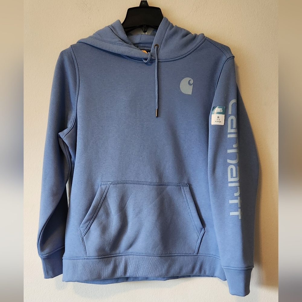 Womens Carhartt Clarksburg Relaxed Fit Hoodie Sweatshirt Sz XL Color Skytone NWT